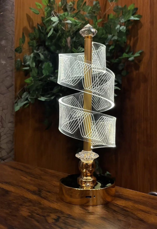 Elegant Spiral Crystal Lamp