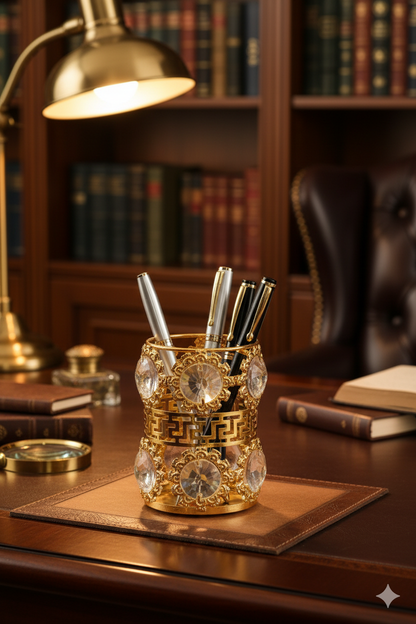 Beautiful metal pen holder