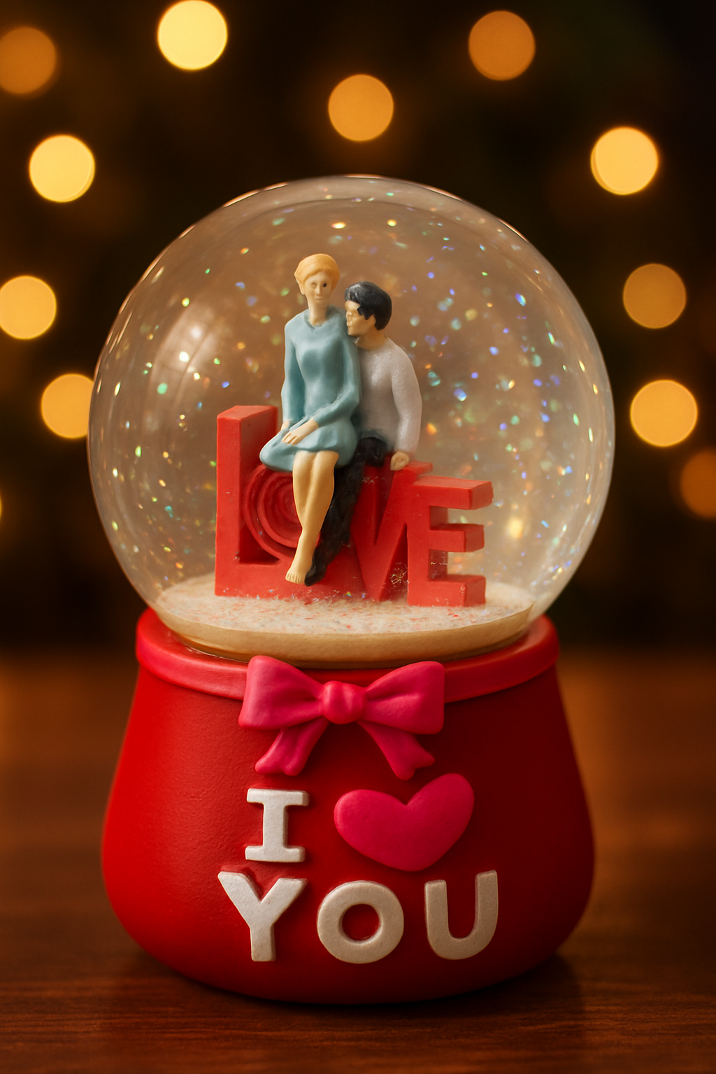 Musical couple love globe