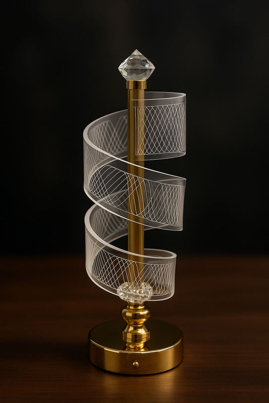 Elegant Spiral Crystal Lamp – Modern LED Art Light